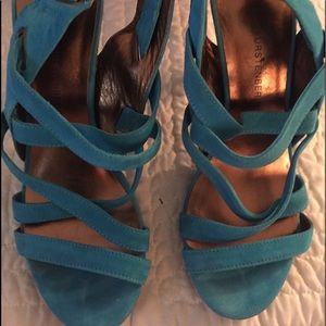 Suede Blue Turquoise Heels